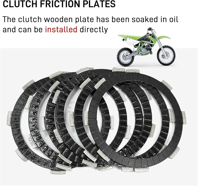 Clutch Kit & Friction Steel & Inner Hub & Pressure Plate for Kawasaki KX80 KX85 KX100 KX112 1998-2024 OEM# 13088-1016 13089-1120