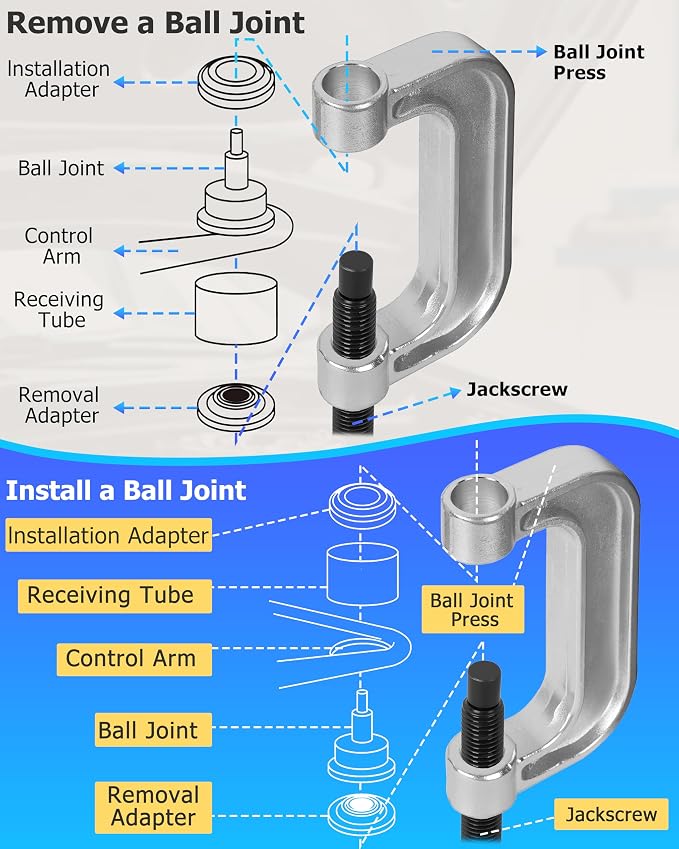 DAYUAN Ball Joint Press & U Joint Removal Tool Kit Bundle 21pcs Oxygen Sensor Socket Set