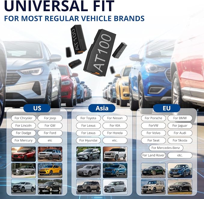 Autel AT100 Multi-Application Transponder Super Chip Used with XP200, XP400, XP400PRO for Vehicles for ID11/12/13/46/47/48/49/4A/4C/5C/4D/64/8A/8C (Pack of 10)