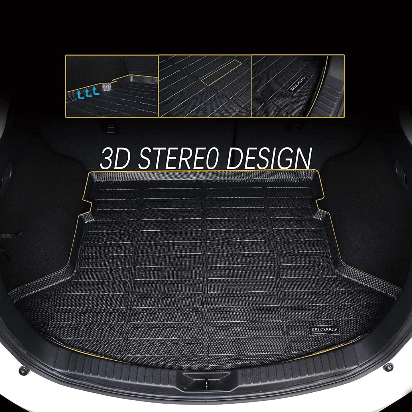 KELCSEECS Floor Mats & Cargo Liner Custom for 2016 2017 2018 2019 2020 2021 2022 Honda HR-V (FWD Model) Car Mats Cargo Mat Trunk Mat Honda HRV All Weather Floor Mats Trunk Liner Accessories