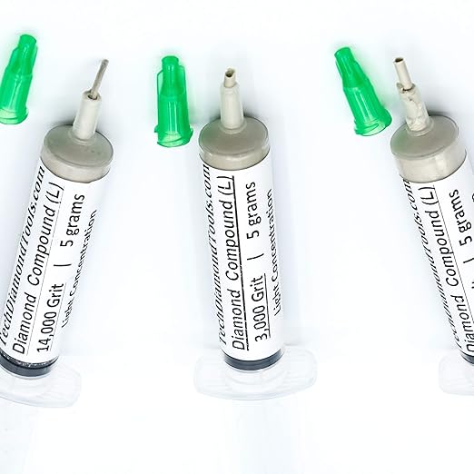 TechDiamondTools Kit of 3 Diamond Polishing Compound Polishing Paste USA Made 3000 5000 14000 Grit for Marble Glass Metal Rock Jewelry Resin Silver Gemstone with 10% of Diamond Powder