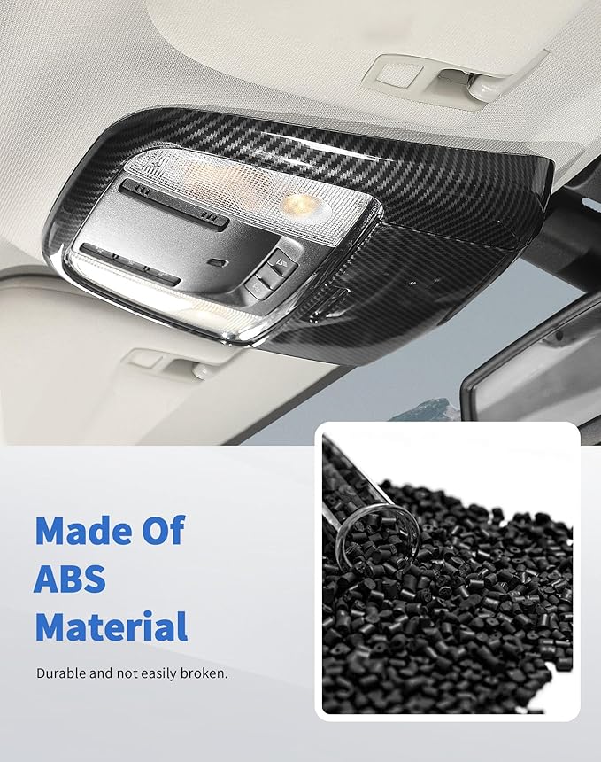 Roof Reading Light Cover Trim Fit for 2011 + Dodge Charger/Durango/Chrysler 300 Interior Accessories Carbon Fiber Reading Lamp Decals Cover Trim Sticker Kit