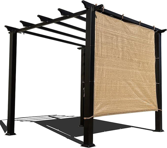 Sun Shade Privacy Panel with Grommets on 4 Sides for Patio, Awning, Window Cover, Pergola or Gazebo(Walnut, 10' x 5‘