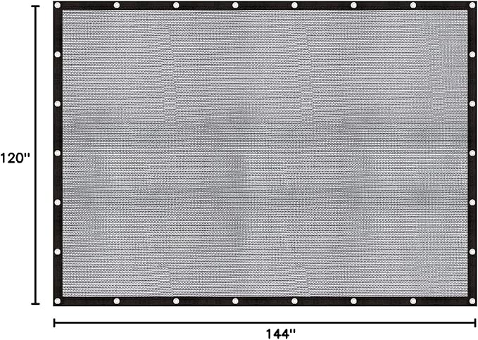 Cool Area 60-70% Sun Shade Cloth 10x12FT Mesh Tarp with Grommets Patio Screen Mesh for Canopy Garden Porch Greenhouse Pools Dump Truck Dog Kennel Black