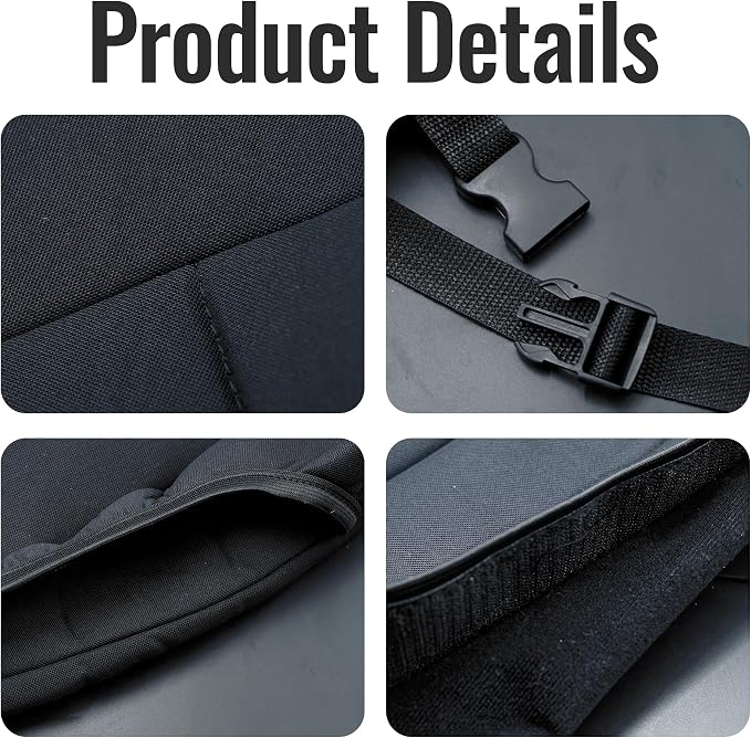 Front & Rear Seat Covers for Chevy Silverado & GMC Sierra 1500 Crew Cab 2019 2020 2021 2022 2023 2024 2025 2026 Full Set with Headrest and Rear Cup Holder Foam Padded - Black