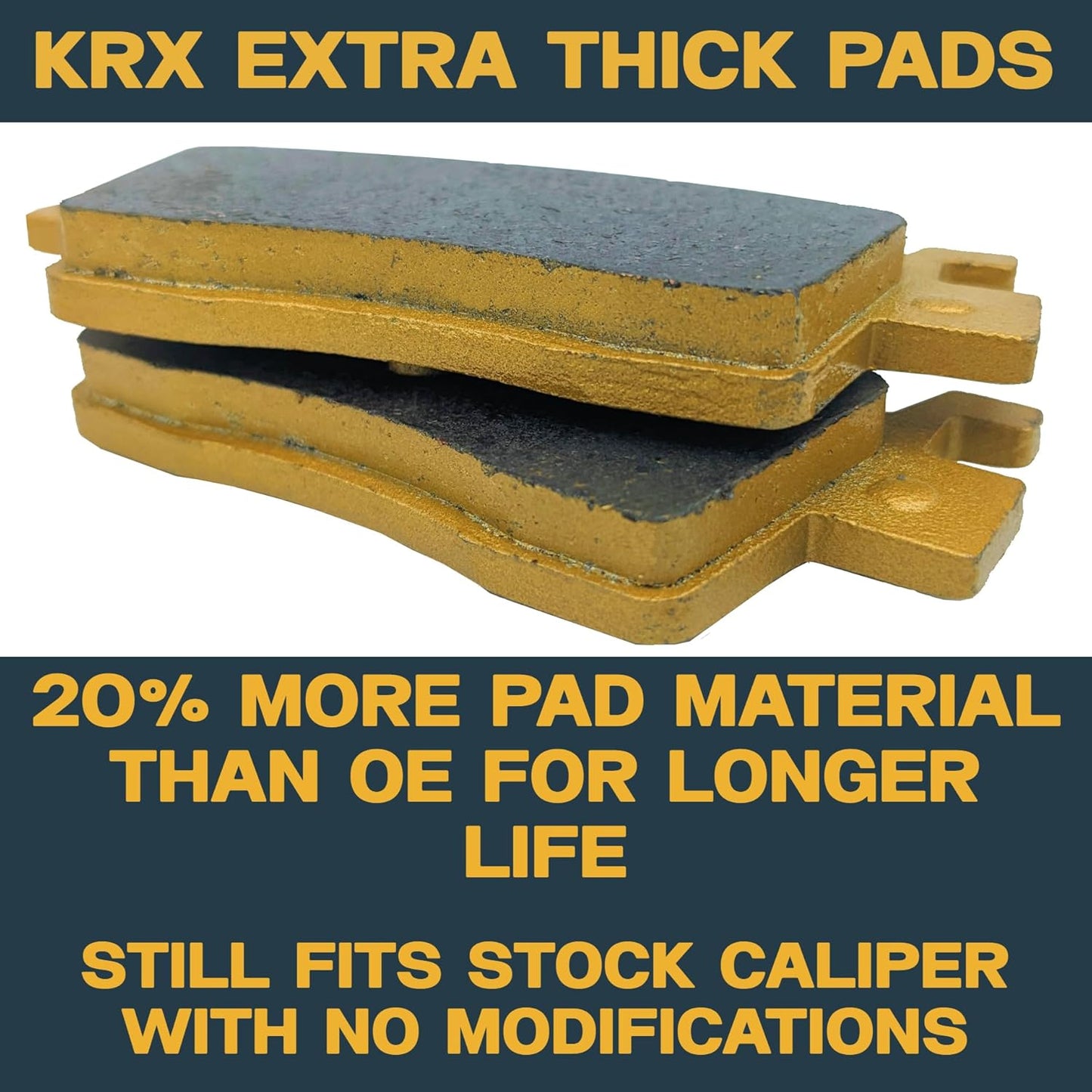 Extra Thick Ceramic Brake Pad Set fits Kawasaki KRX/KRX4 1000 2020-2025 Front & Rear (Extra Thick)