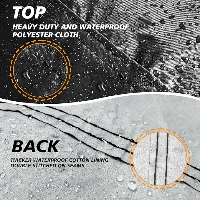 Motorcycle Cover Waterproof Outdoor,Heavy Duty Polyester Fabric with Cotton Fleece Lining Bike Covers,Scratch-Proof and Weatherproof,Anti-UV,with Air Vent,Lock Hole,116x43x55-ClawsCover