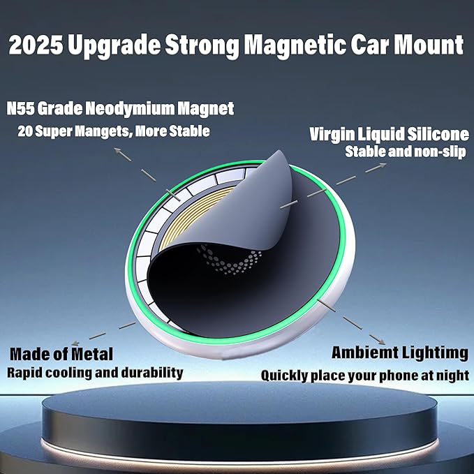 Car Phone Holder for VW Atlas 2024 2025 2026 / VW Altas Cross Sport 2024 2025 2026 Accessories Apply to 12 Inch Touch Screen 15W Fast Wireless Charger Screen Fixed Clip Cell Phone Mount