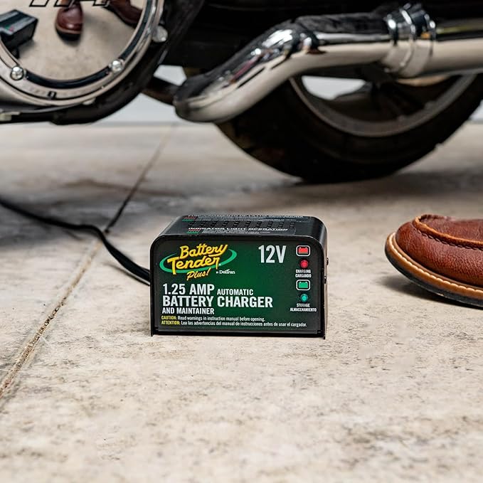 Battery Tender Plus 12V 1.25 AMP Car & Motorcycle Battery Charger and Maintainer, Float Charge for Automotive, and ATVs - Smarter Than a Trickle Charger