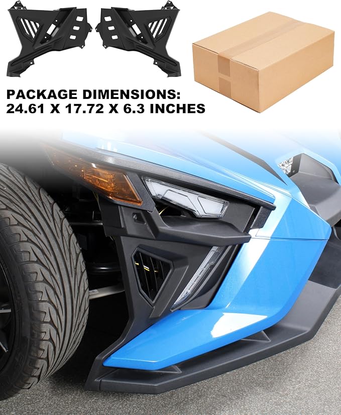 Front Lower Accent Panel Kit for Slingshot, Decorative Plate Daytime Running Lights Trim Panel Upgrade Kit for Polaris Slingshot S SL SLR R LE 2020-2023 Accessories