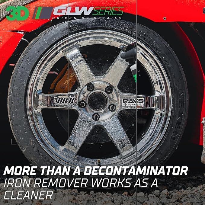 3D Iron Remover 1 Gallon Fast Acting Fallout & Brake Dust Cleaner | pH Balanced Wheel & Paint Decontamination | DIY Detailing Spray | Made in USA |1 Gallon