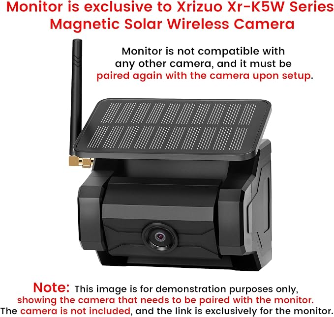 Xr-K5W Series 5 Inch IPS Monitor for Magnetic Solar Wireless Backup Camera, Applicable to Xr-K5W