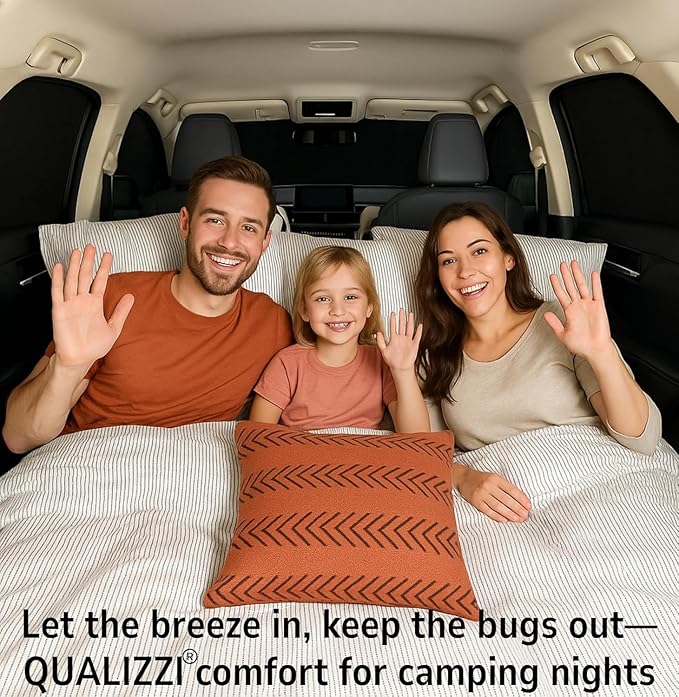 Car Sun Shade for Baby - Stretchy Mesh Fits Like a Sock, No Sun Leak on Back Seat Window, Sunscreen/Insect Screen Protects Your Child All Year, in Cabin Heat Reduction (M/Rect)