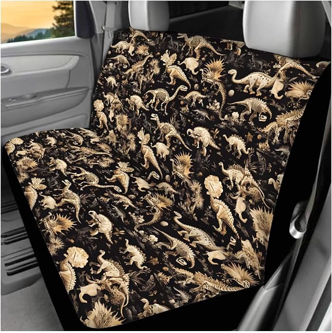 Ystardream Car Interior Seat Cover Full Set Vintage Dinosaur Seat Covers for Car for Women Automotive Vehicle Cushion Cover for Cars SUV Pick-up Truck Universal Fit for Dogs Pets Kids