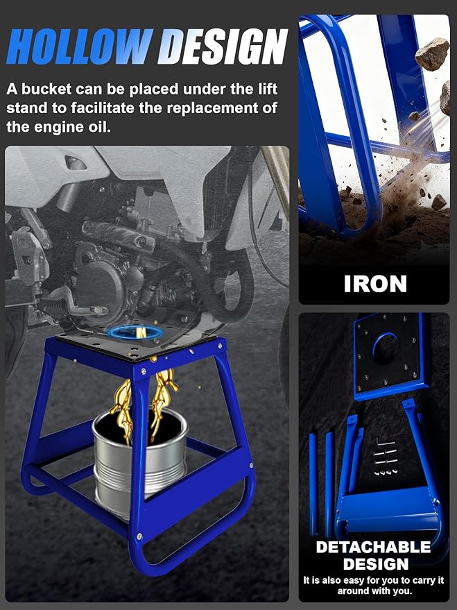 Dirt Bike Stand,Universal Detachable Anti Slip 450Lbs Capacity Motorcycle Panel Lift Box Stand for Motorcycle & Powersports Maintainence-Blue