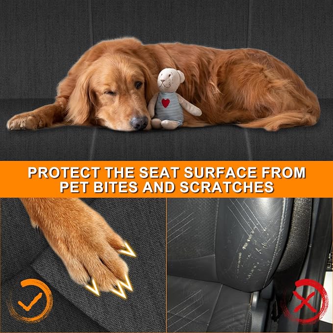 Front Seat Covers Compatible with 1984-1993 Chevy Corvette C4 Sport, Heavy Duty Cationic Linen Fabric Seat Protector