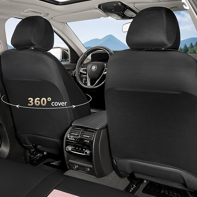 FLORICH Seat Covers Front Seats Pink Seat Cover 2 Pack Leather Mesh Automotive Car Seat Cover Breathable Durable Car Interior Cover Cushion Universal Fit for Most Car SUV Sedan Truck, Black&Pink