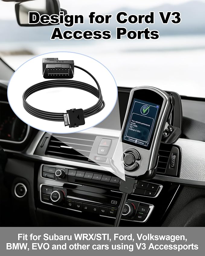 Access Port OBD2 OBDII Cable Adapter for Cord V3 Sub-aru Ford VW WRX STI Focus BMW Evo, OBDII Power Cable for All Cars that use V3 Accessports OBD2 Diagnostic Cable