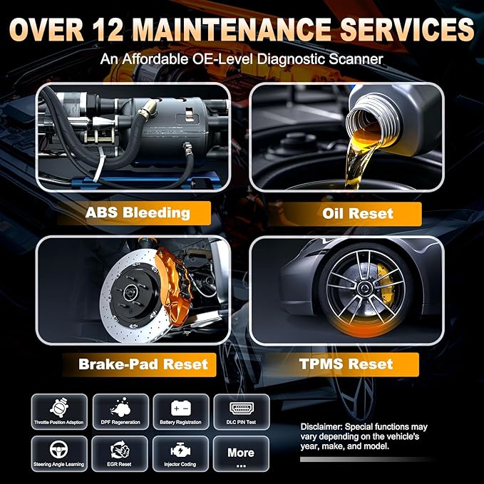 OBD2 Scanner Diagnostic Tool for GMC/Buick/Chevrolet/Cadillac, OM507 All Systems Diagnostic with 12 Resets (Oil/ETC/EPB/ABS/SAS/BAT Register...), Full OBDII Functions Read&Erase Fault Codes