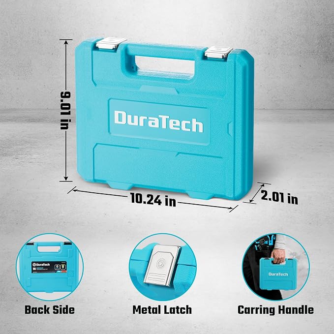 DURATECH 56-pieces 1/4" Mini Ratchet Wrench and Screwdriver Bit Set 3/8" Drive Swivel Socket Set 16 Pieces