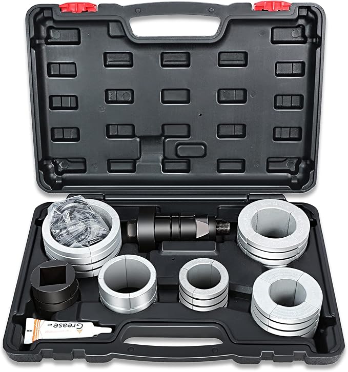 ‎DNA Motoring TOOLS-00202 1-5/8 to 4-1/4 Inches Exhaust Pipe Expander Stretcher Tool Set with Rubber Rings for Automotive Car Tail Pipe Tube Repair