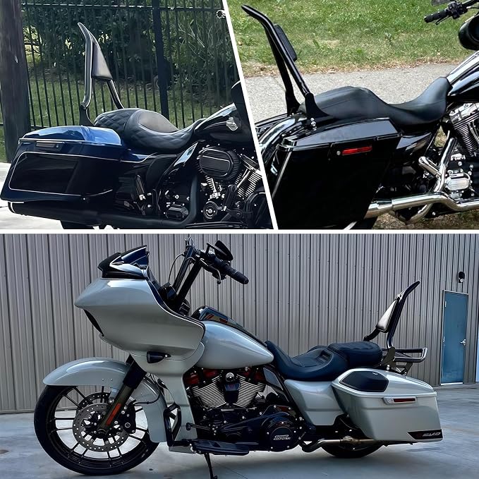Detachable Sissy Bar, 30“ Chrome Quick Release Passenger Backrest Compatible with 2009-2024 Harley Davidson Touring Street Glide Road King Electra Glide Ultra Limited