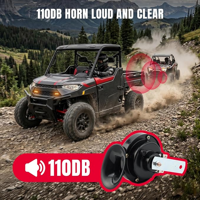 Oumurs UTV Turn Signal Kit with Lever Column Switch, 110dB Horn, Plug and Play, Pre-Wired Blinker Column Switch Compatible with Polaris, Golf Cart, Teryx, Can-Am, CFMOTO, ATV