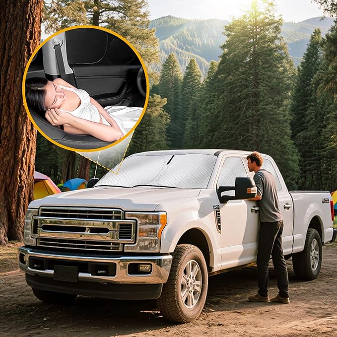 ZATOOTO Car Window Shades for Ford F-150 2021-2024 - Custom Fit Front and Rear Side Window Sun Shade 100% UV Protection & Heat Blocking, Privacy Cover for Camping, Napping, Parking, Ford F-150