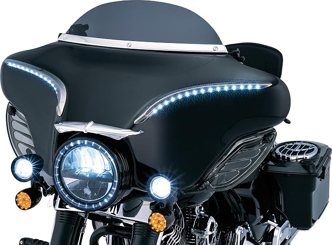 Kuryakyn 1310 Motorcycle Accessory: Smooth Windshield Trim for 1996-2013 Harley-Davidson Motorcycles, Chrome