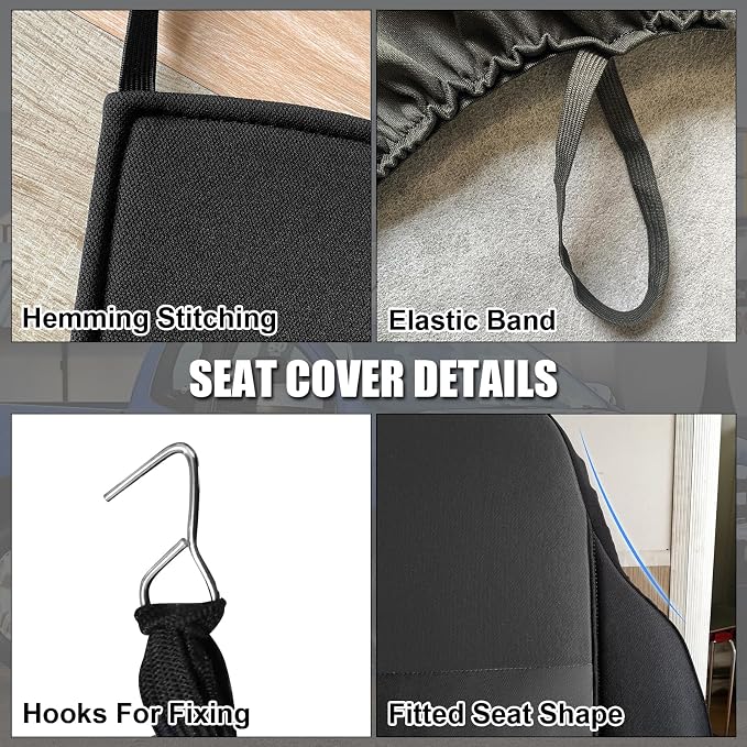 SAPUBK Custom-Fit Front Seat Covers Replace for 1995-2000 Toyota Tacoma 60/40 High Front Bench with Headrests & Center Console,Knitted Fabric Composite Soft Foam Lining Airmesh Breathable Seat Cover