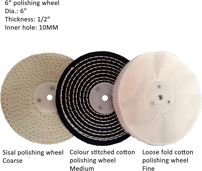 PURUI 11PC Metal Polishing Buffing Kit Use on 6" Bench Grinder