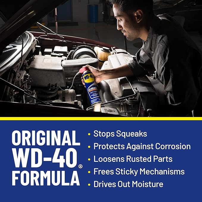 WD-40 Original Formula, Multi-Use Product, EZ-Reach Flexible Straw, 14.4 OZ [Twin-Pack]