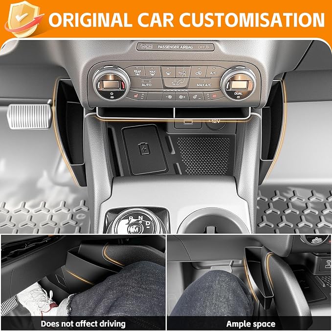 Center Console Organizer Compatible with 2021-2024 Ford Bronco Sport/2020-2024 Ford Escape Shifter Storage Box Gear Shifter Insert Tray for Bronco Sport/Escape Accessories(Shifter+Insert Tray)