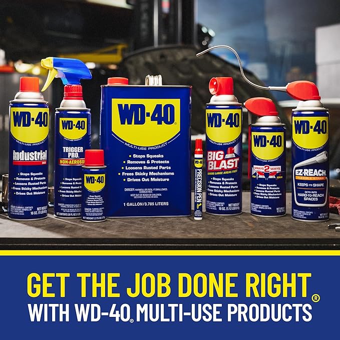 WD-40 Original Formula, Multi-Use Product, EZ-Reach Flexible Straw, 14.4 OZ [Twin-Pack]