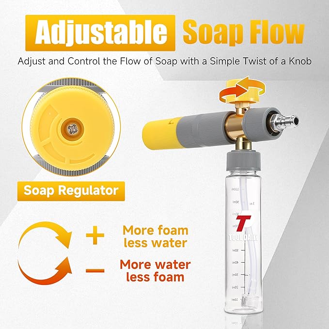Tool Daily Foam Cannon Dual Connector, Pressure Washer Nozzle Holder