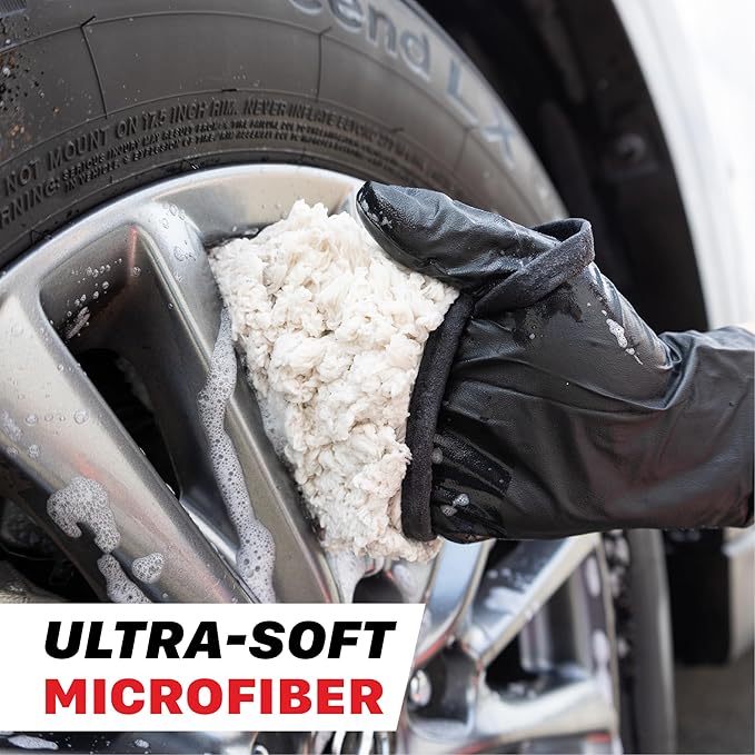 Maxshine Universal 4-Pack Professional Microfiber Wash Mitts Auto Detailing - Car Washing Accessories - Finger Wheel & Dusting Mitt, Small Area Detailing & Wash Mitt (2 Sets)
