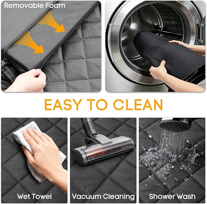 PETICON SUV Cargo Liner for Dogs, Waterproof Trunk Cover with Cushioned Sides to Protect Pet, Full Coverage Non-Slip Seat Cover for SUVs with Bumper Flap Protector