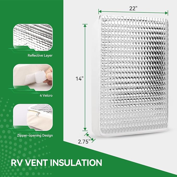 RV Vent Insulator 14" x 22" RV Vent Pillow RV Skylight Insulator for Vent Inside Camper Trailer, with Storage Bag