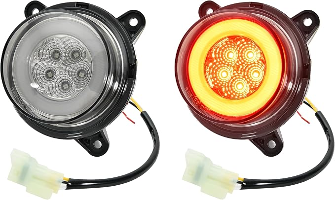 SAUTVS LED Turn Signal Tail Lights Assembly for Kawasaki Mule Pro, Smoked Black Taillights Brake Stop Lights Tail Lamps for Kawasaki Mule Pro-FXT DXT FXR DX FX 2015-2026 Accessories (2PCS)