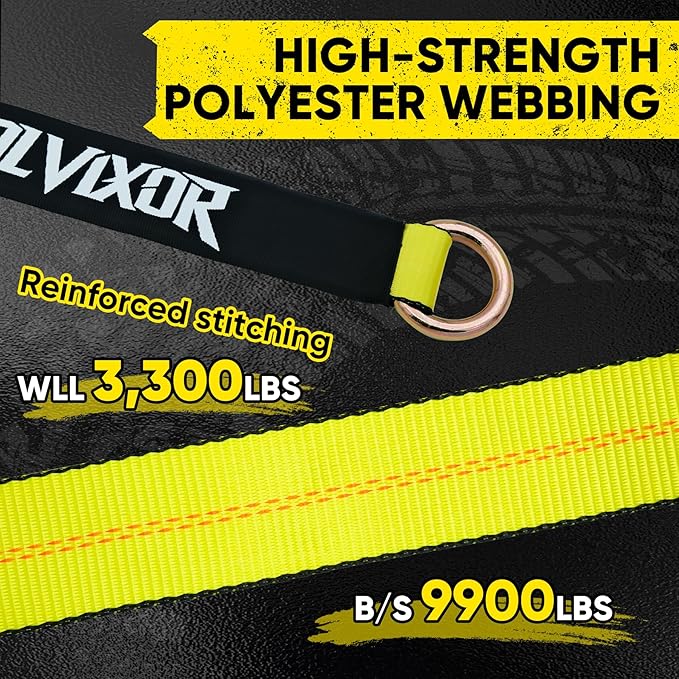 4 Pack Car Tie Down Straps for Trailers 2" x 96" - 9900LBS Break Strength - Tire Ratchet Straps with J Finger Hooks for Hauling UTV, SUV, Truck, Any Cars