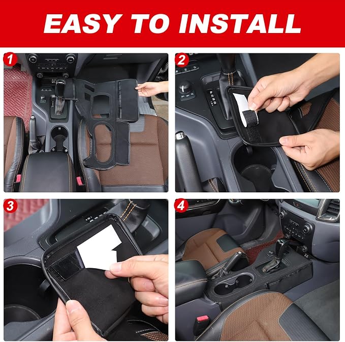 Lcojicep Car Center Console Organizer Compatible with Ford Ranger Accessories Seat Gap Storage Box Soft Gear Shift Panel Trim Cover (for 2015-2022)
