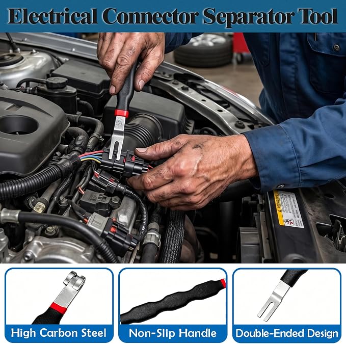 5PCS Automotive Electrical Disconnect Pliers with Connector Removal Tool & Hose Clamp Pliers & Trim Clip Remover, Universal Car Repair Tools Kit with Storage Case & Gloves