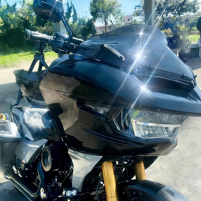 10" Windshield Windscreen Wind Splitter Fit For Harley Road Glide 2023.5-2026 Black