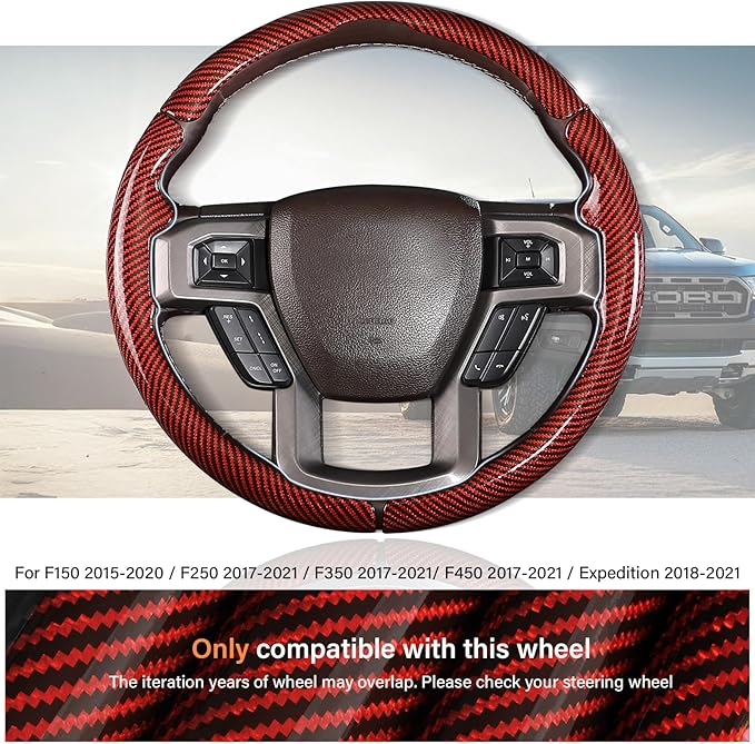 Steering Wheel Cover for Ford F150 2015-2020/F250 2017-2021/F350 2017-2021/F450 2017-2021/F550 2017-2021/Ford Expedition 2018-2021 Custom-fit Car Steering Wheel Cover for Ford Steering Wheel Protector