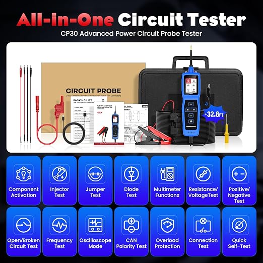 OBDResource Circuit Tester Automotive, Power Circuit Probe Tester, Car Fuse Tester, 0-80V DC Test Light Short Circuit Finder, CP30 Auto Electrical Circuit Tester, Automotive Tool