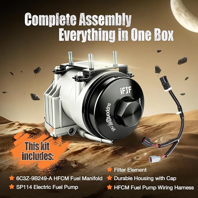 iFJF PFB-101 HFCM Fuel Pump Filter Assembly Replacement for Ford 6.0L | F250-F550 Excursion Powerstroke V8, Common Rail System Guard, Heavy-Duty Fluoroelastomer Seals, Plug-and-Play Install