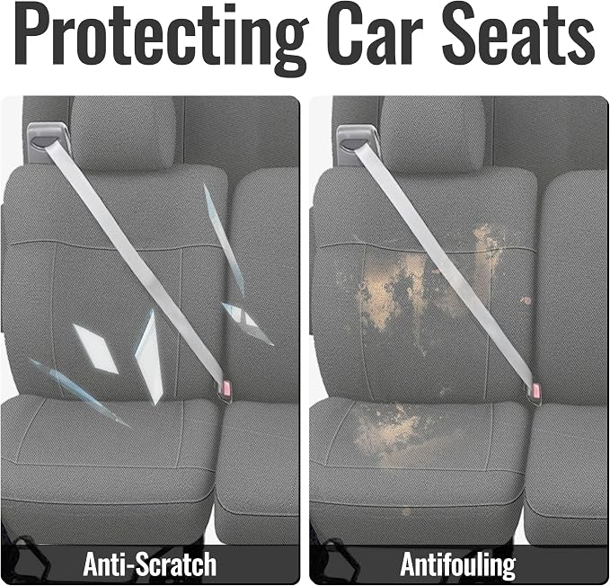 Front & Rear Heavy-Duty Knit Seat Covers for Ford F150 XLT Super Cab 2004 2005 2006 2007 2008 Durable Fabric Protection - Gray