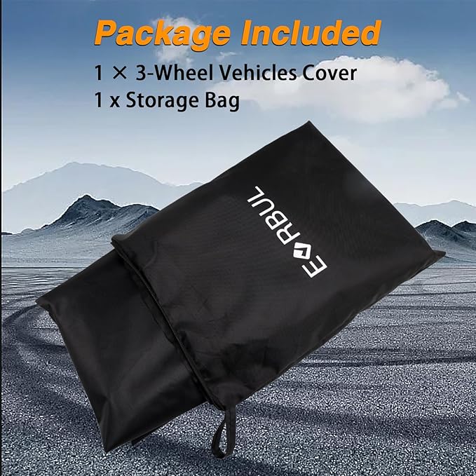 EVRBUL 3-Wheel Vehicles Cover Dustproof and Waterproof Full Motorcycle Cover Compatible with Can-Am Ryker 600 Ryker 900 Ryker Sport Ryker Rally Edition Fit up to 103"