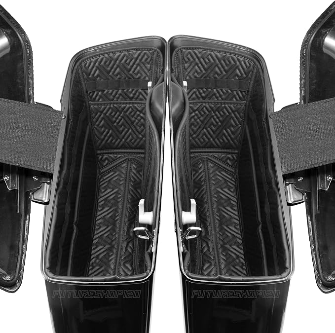 Harley Saddlebag Liners Organizer 2 In 1 For 14-22 OEM Standard Saddlebags Lining CVO Tapered Saddlebags 2021 Street Glide Saddle Bag Liners Stretched Saddlebag Liners Carpet Liners Bag Inserts
