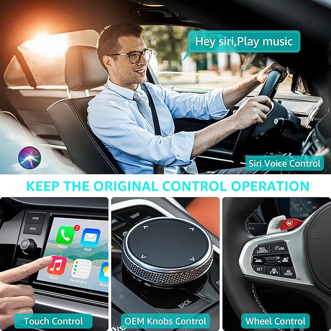 ISIX Wireless CarPlay Adapter/Dongle for Factory Wired CarPlay Cars, Plug & Play Auto Connect No Delay for Cars Year 2016-2023